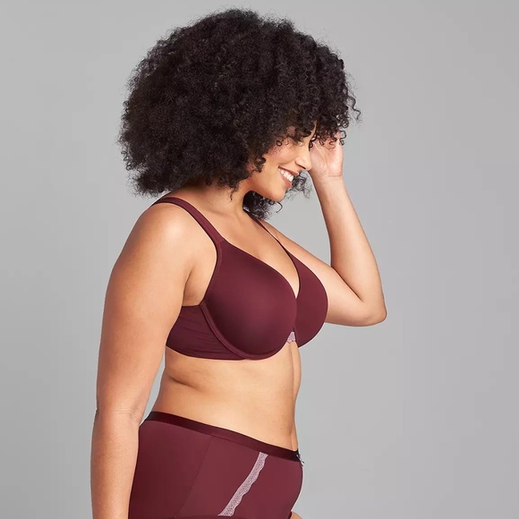Cacique Lightly Lined Full Coverage Burgundy Bra Women's Size 44DDD - Picture 3 of 14